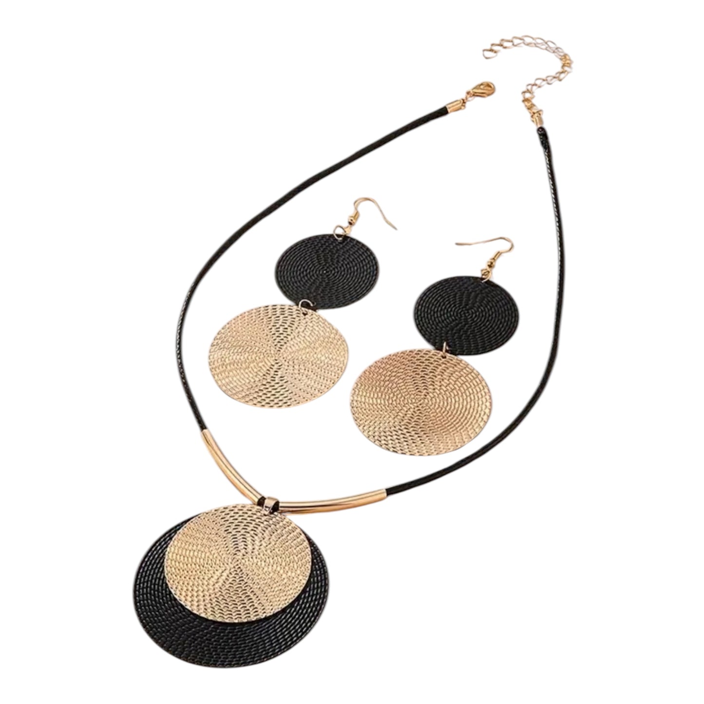 Luxury Circle Pendant Jewelry Set – Necklace & Earrings