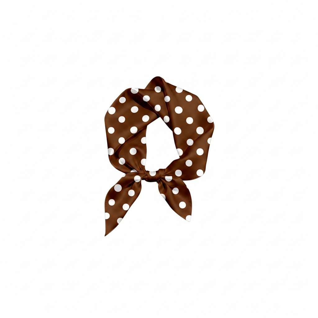 Brown Polka Dot Fashion Headscarf