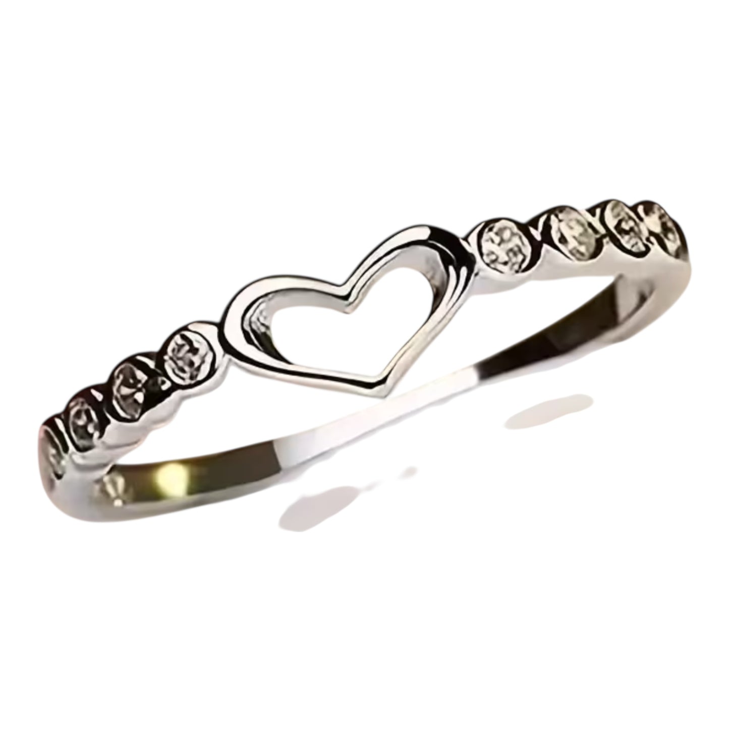 Heart-Shaped Rhinestone Ring