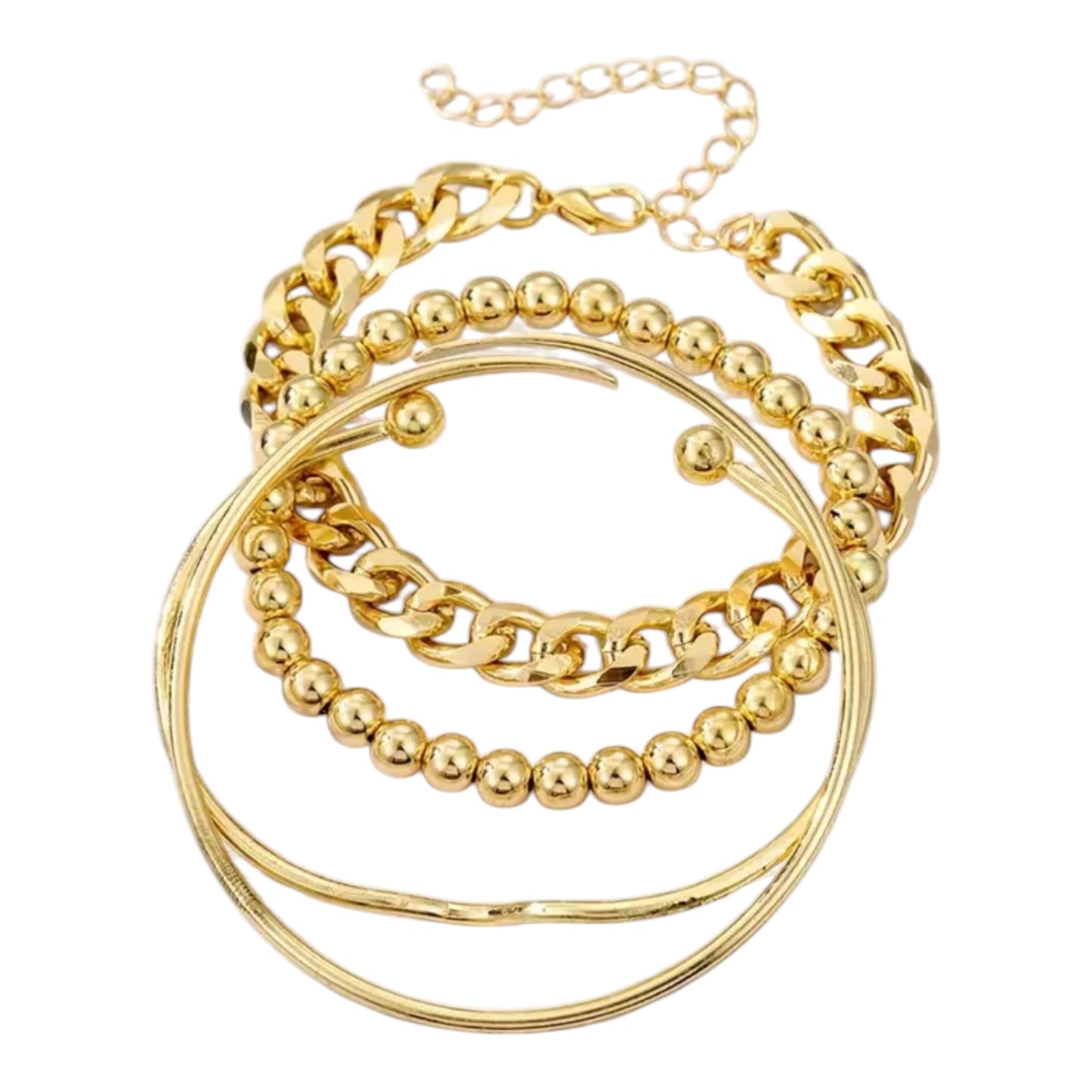 4-Piece Gold Bangle Bracelet Set