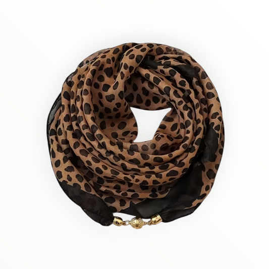 Leopard Print Chiffon Fashion Scarf