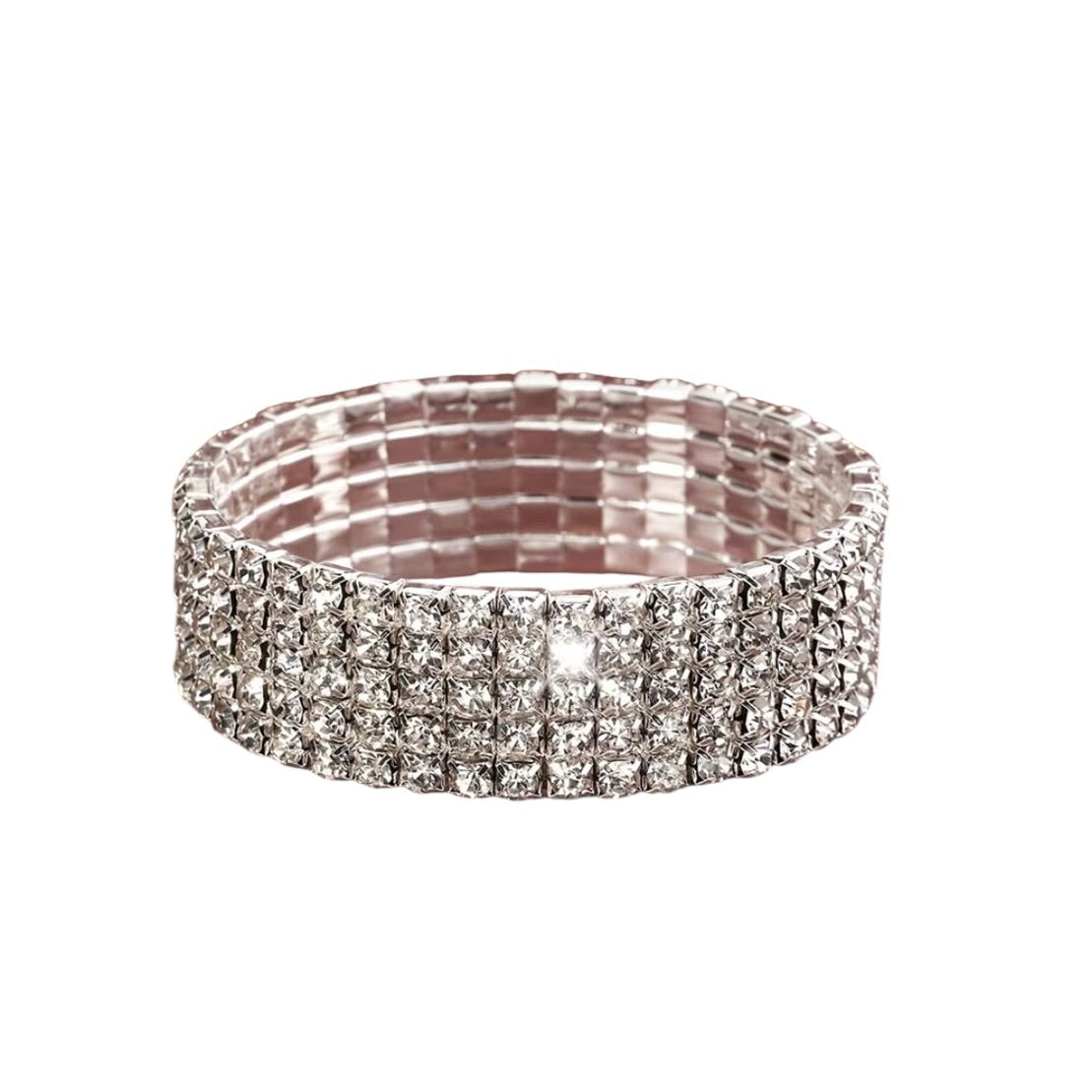 Multi-Row Rhinestone Stretch Bracelet