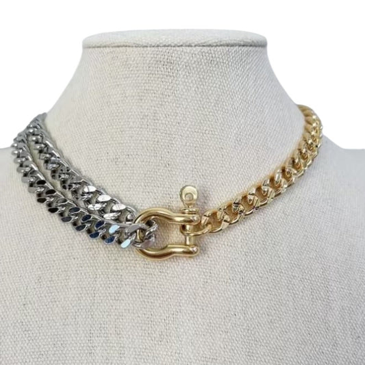 Multi Layer Horseshoe Buckle Necklace
