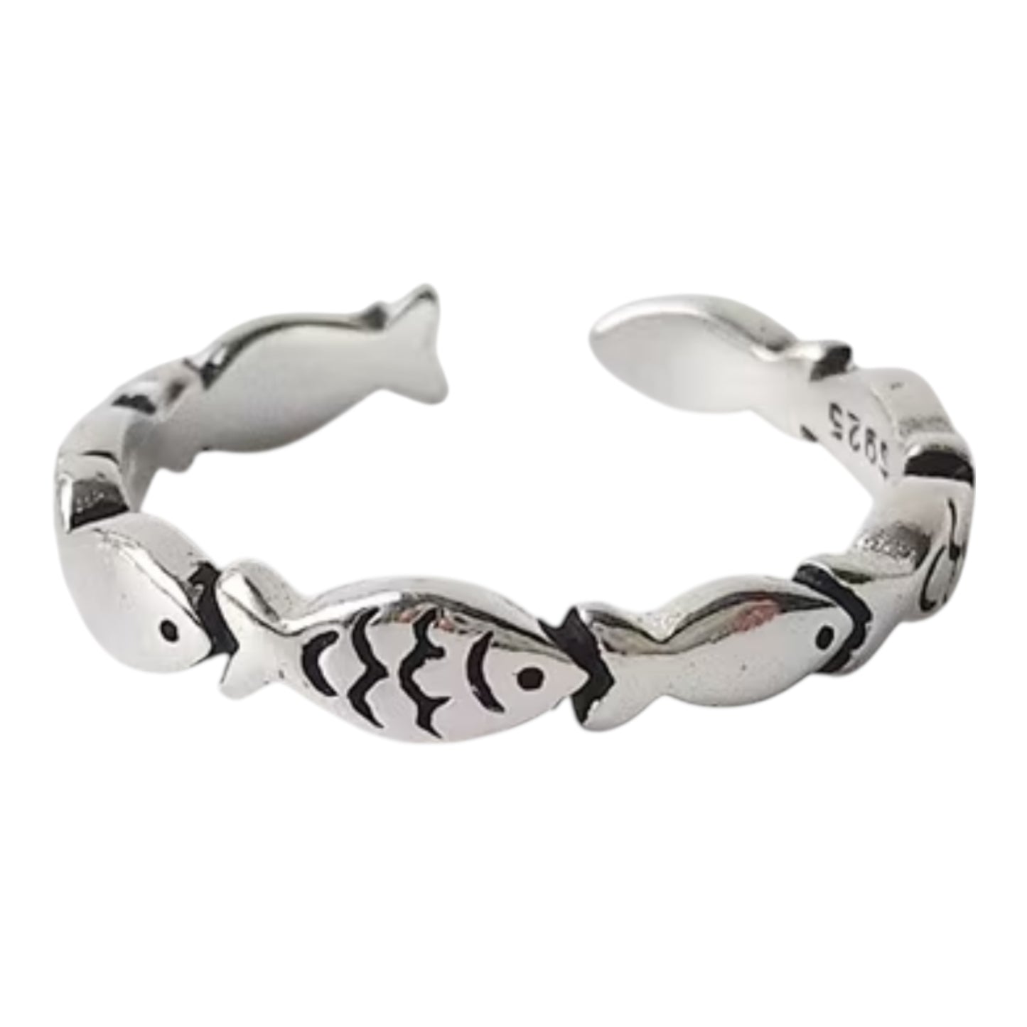 Japanese & Korean Style Sterling Silver Fish Ring