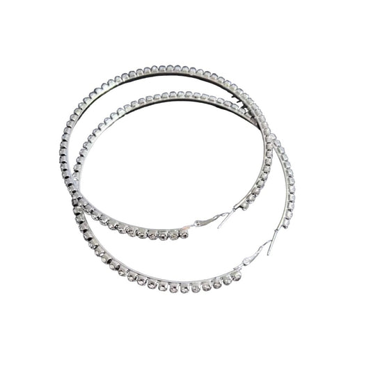 Glam Oversized Crystal Hoop Earrings