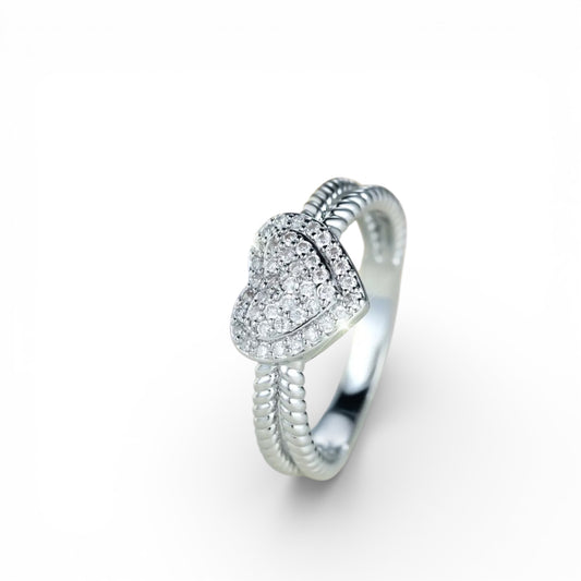Heart-Shaped Zirconia Ring