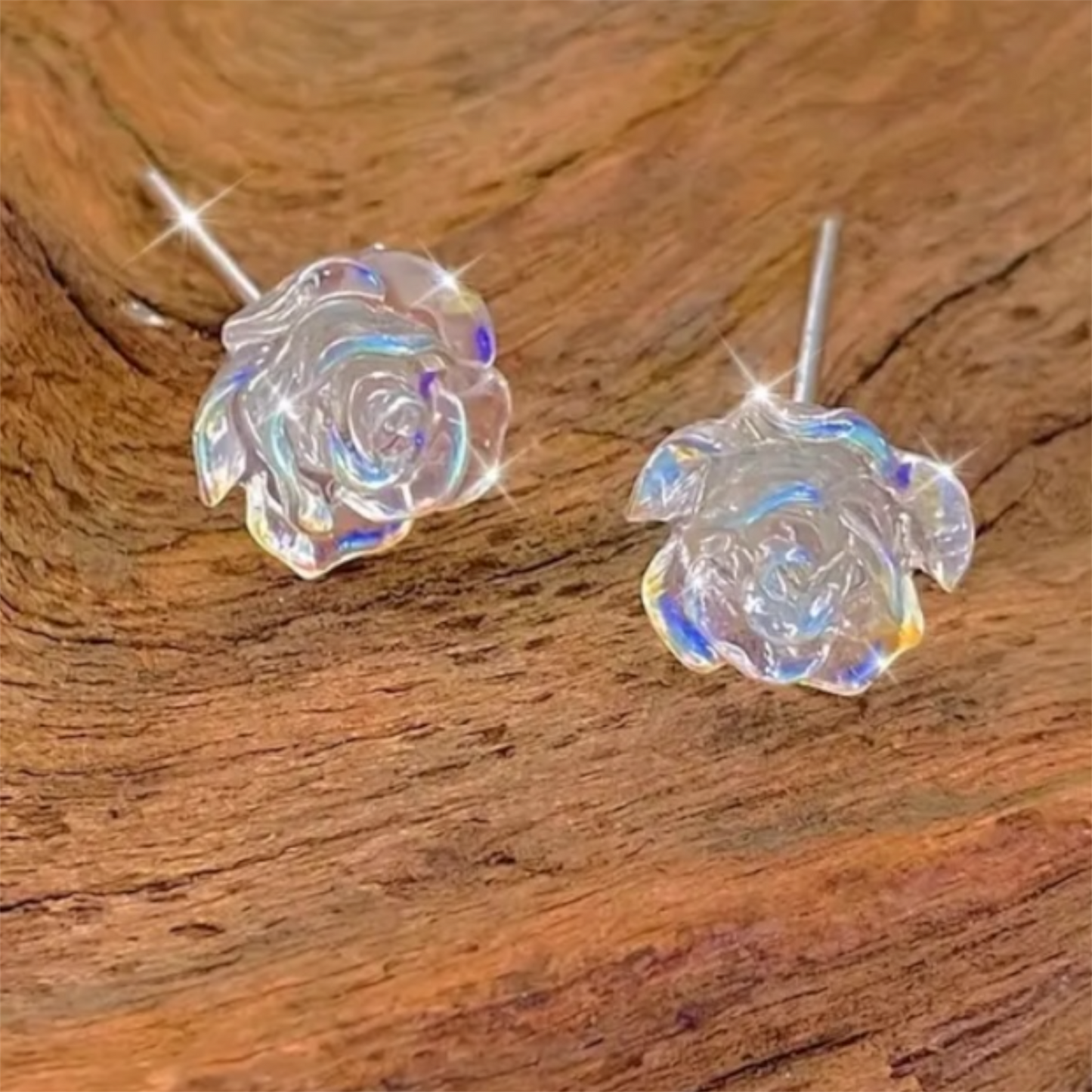 Rose Blossom Floral Stud Earrings