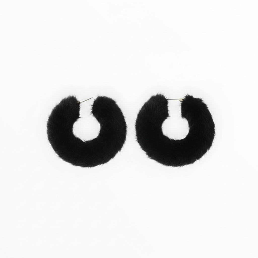 Fluffy Circle Earrings