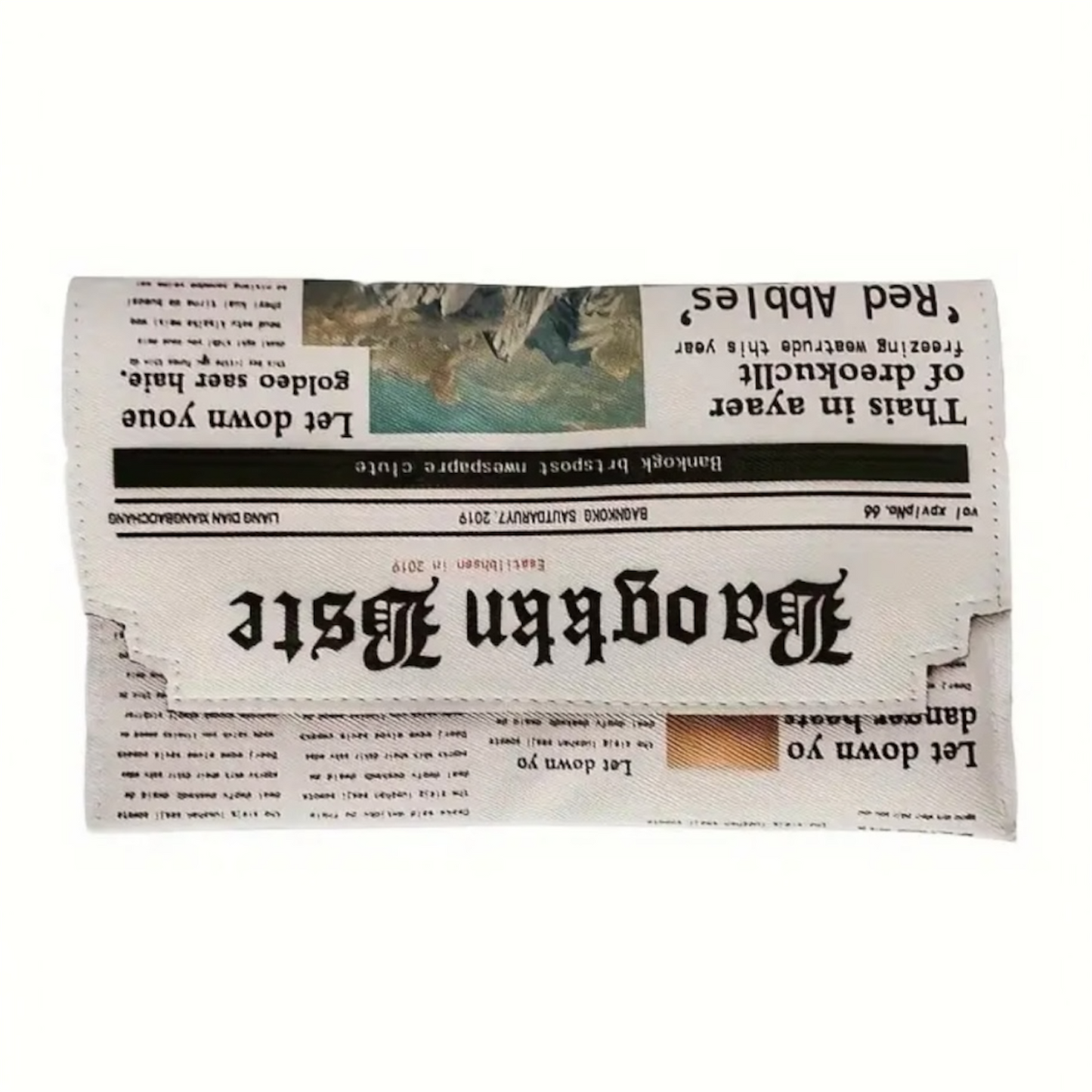 Creative Newspaper Printed Purse Bag