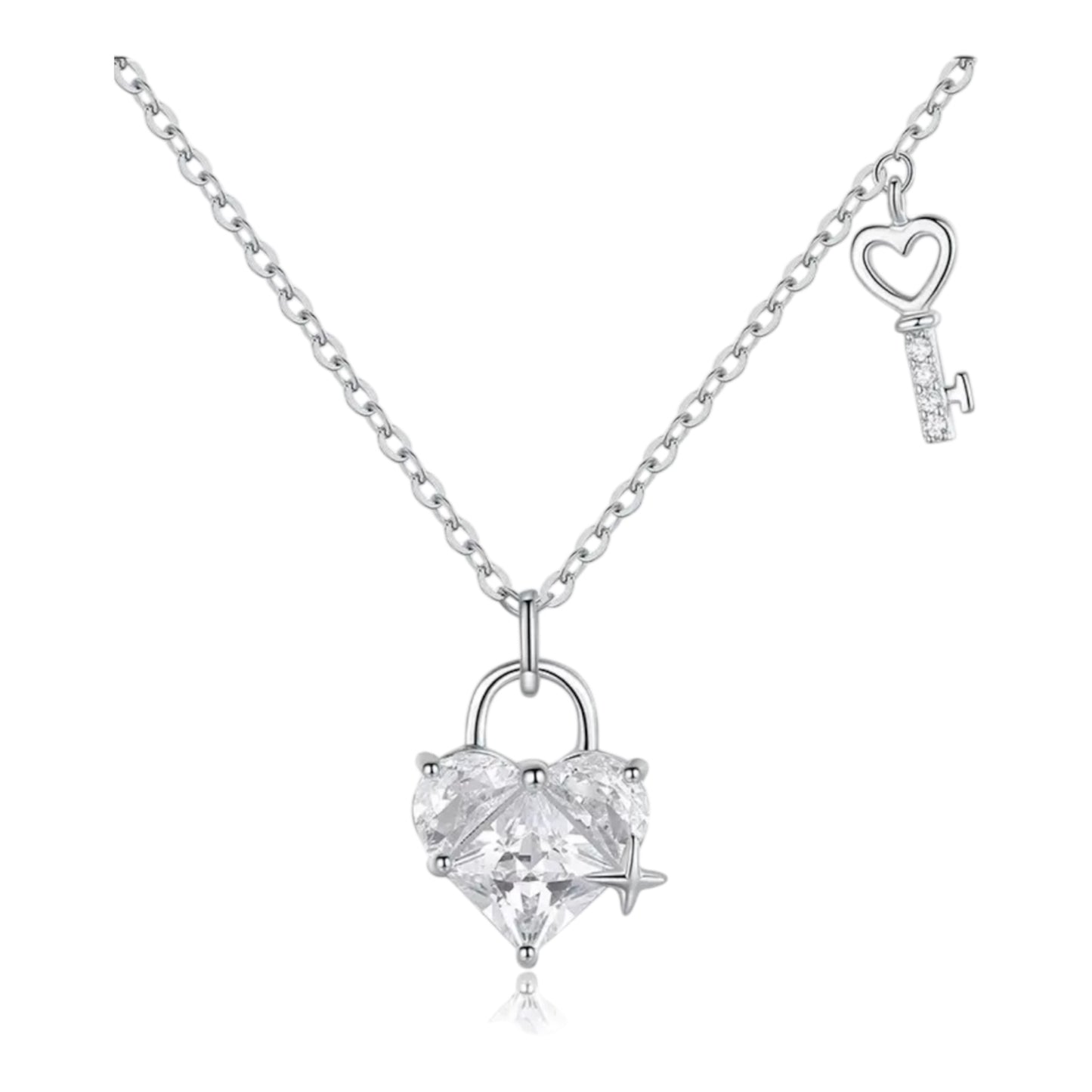 Heart Lock & Key Pendant Necklace