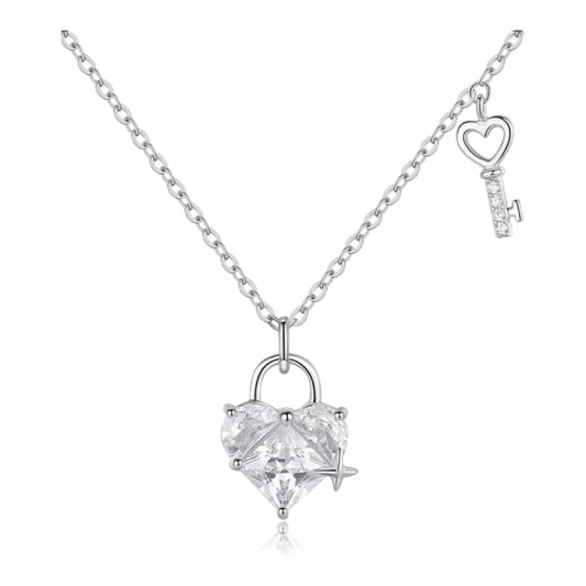 Heart Lock & Key Pendant Necklace