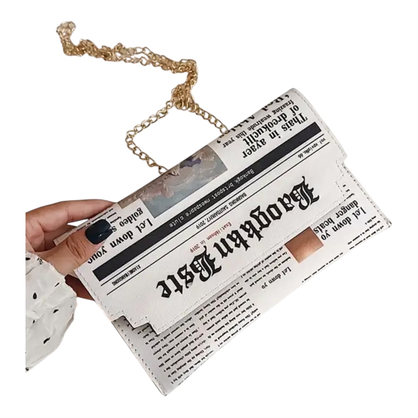 Creative Newspaper Printed Purse Bag