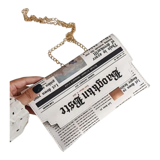 Creative Newspaper Printed Purse Bag