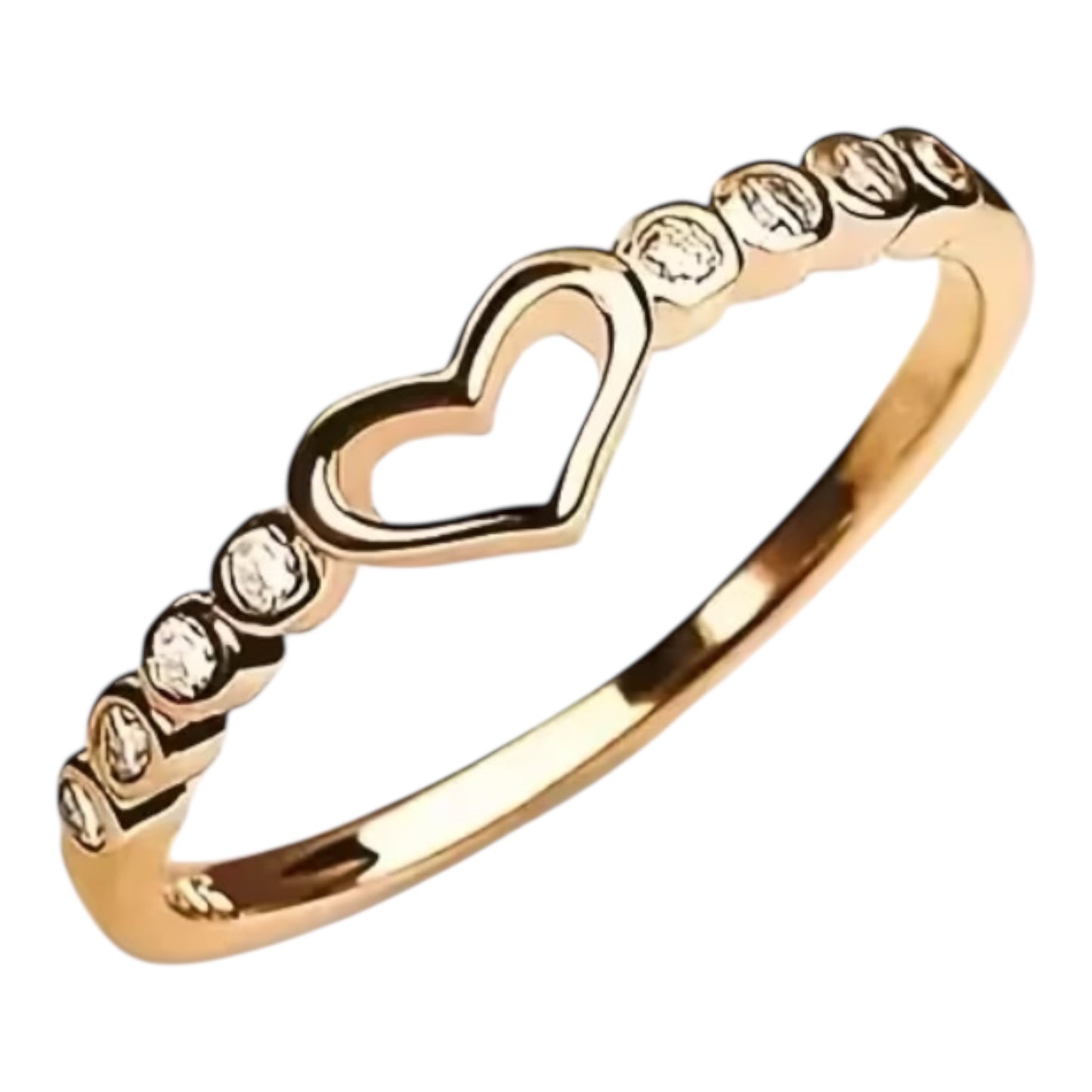 Heart-Shaped Rhinestone Ring