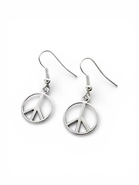 Peace Symbol Dangling Earrings