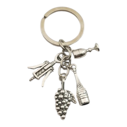 Wine & Grape Charm Keychain